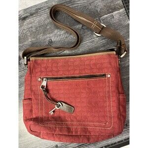 Vintage Fossil Floral Fabric Zipper Shoulder Handbag